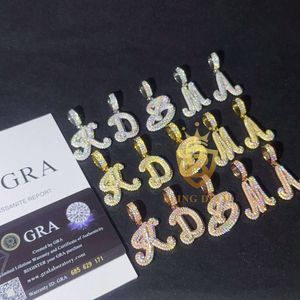Groothandel Prijs Hip Hop Sieraden Moissaniet Diamantletter Splicing Pendant 925 Zilveren Charm Pendant Pass Diamond Tester