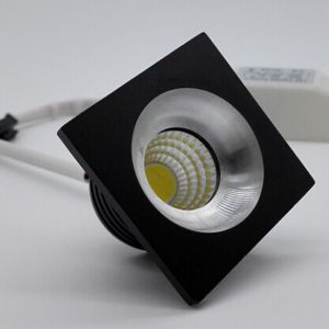 Precio al por mayor Venta caliente mini Cuerpo blanco / negro COB Led down light 3W COB Led Lámpara de techo Downlights regulables Blanco frío cálido 85-265V / AC