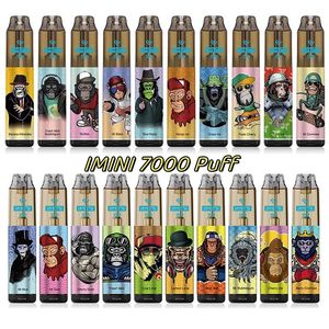 Groothandelsprijs Imini 7000 Rookwolken RGB Licht Knipperend Wegwerp Elektrische Sigarettenrook Vape Pen 15 ml Voorgevulde 850 mAh Batterij voor 7k Bladerdeeg Tornado Box Verpakking