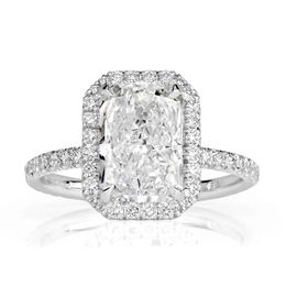 Groothandel Prijs Sieraden GRA Certificated 18K Solid Gold Radiant Cut Moissanite Engagement Ring For Women