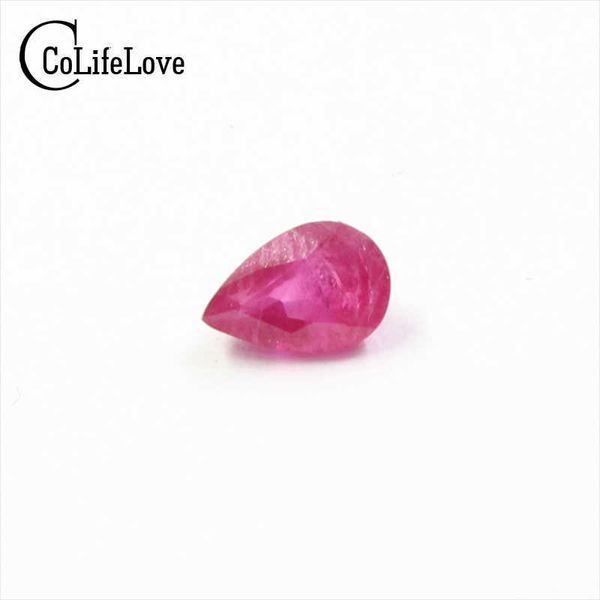 Prix de gros Rubis taille poire LooseGemstone 4mm * 6mm pierre précieuse rubis en vrac 100% véritable pierre précieuse rubis H1015