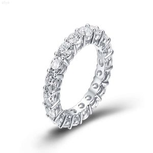 Groothandelsprijs per 18k wit echt goud ronde vorm d Vvs Moissanite Diamond Wedding Eternity Band Ring voor vrouwen