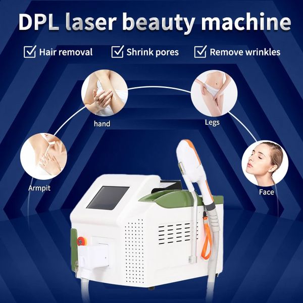 Prix ​​de gros portable DPL Épilation de cheveux laser Dispositif indolore 4 Longueur d'onde 490 nm / 530 nm / 640 nm / 585 nm Streak de sang de traitement