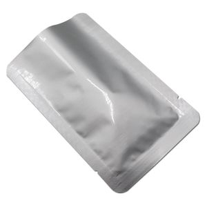 Groothandelsprijs Zilver Pure aluminiumfoliezak Sugar Spice Poeder Afdichting Mylar Opslag Pouch Top Open Hitte Vacuüm Verzegelde Koffie Pakket Tassen