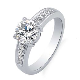 Groothandelsprijs sterling zilveren ringen voor mannen 5925 zilveren diamanten ring DEF kleur ronde moissanite herenringen