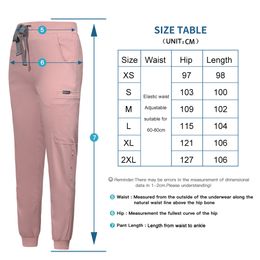 Precio al por mayor Pantalones de trabajo el estiramiento de alta calidad Ayuda de trabajo médica transpirable Unisex Solid Color Scrubs Bottoms Accesorios de enfermería