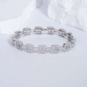 Pulsera de tenis con cadena de moissanita de oro blanco de 14k para hombre y mujer, precio al por mayor