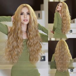 Prix de gros Premier Highlight Color Virgin Hair Natural Wave 360 Lace Wig Perruque de cheveux humains frontale 26 pouces perruque avec cheveux de bébé livraison rapide