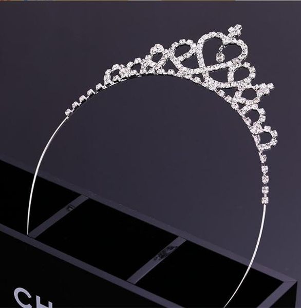 Venta al por mayor- Princesa Corona Adornos para el cabello Diademas de cristal de metal Tiaras para niños Diademas Niñas Accesorios para el cabello de alta calidad Cabello