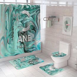 Rideau de douche imprimé, tapis de sol, combinaison de trois pièces, ensemble de tapis de salle de bain, imperméable et résistant à l'humidité, vente en gros