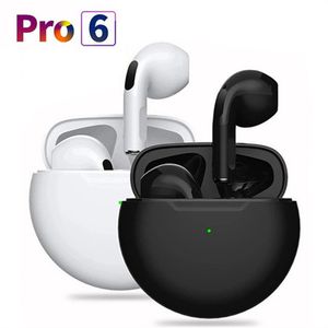 Groothandel Pro 6 TWS Bluetooth in oortelefoons draadloze hoofdtelefoon met Mic Fone Sport -oordopjes met Pro6 -headset voor iPhone Xiaomi Mobile smartphonebox -pakket