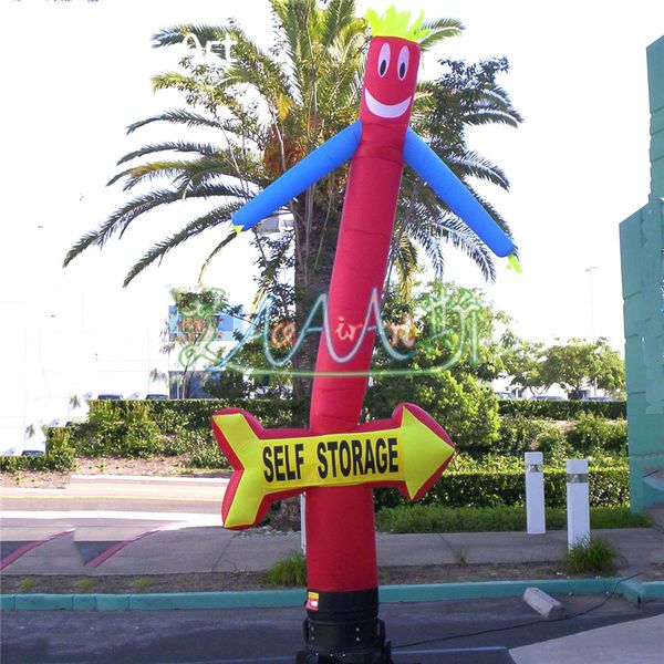 wholesale Danseur de marionnettes masculin gonflable attrayant promotionnel avec bras de vague de ciel avec des flèches directionnelles pour la publicité en magasin en libre-service