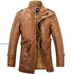 Venta al por mayor-Chaqueta de Pu para hombre, abrigos largos de lana con cuello alto, abrigos de cuero para motocicleta, prendas de vestir, gabardina Parka Jaqueta De Couro