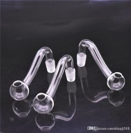 Groothandel Pyrex Dikke Glas Olie Burner Pijp Smedig Pijpen 10mm Mannelijke Bubbler Oliebrander Voor Waterleidingen Olie Rigs Bongs Ondersteuning OEM