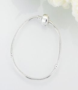 Gros-qualité 20Pcs / Lot Bracelet Plaqué Argent Bracelet Chaîne avec Fermoir Baril Fit P femmes bracelets pulseras5931018