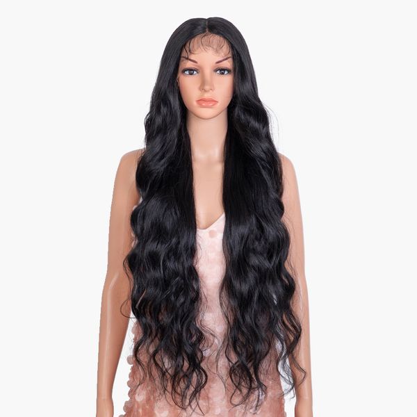 Calidad al por mayor 26 pulgadas Center Fiesta de pelucas largas Rubias calientes Cabello ondulado para mujeres negras América América América Fashion Front Rose Net Long Curly Wig