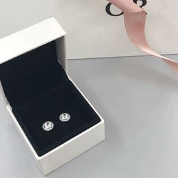 Groothandel-kwaliteit CZ diamant 925 sterling zilveren ring met originele doos ronde dames elegante ring voor Pandora sieraden verjaardagscadeau