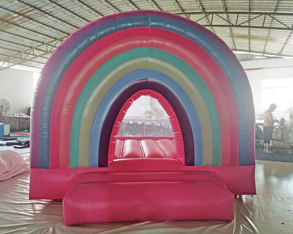 wholesale Rainbow Mini Bounce House Inflatable white Bounce jumping Commercial Inflatables Bouncy Castle Wedding Party Bouncer Jumper for Sale