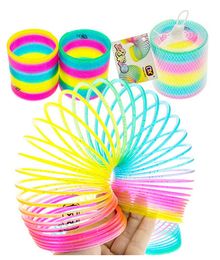 Groothandel Rainbow Spring Toys Anti-stress grappige slinky speelgoedspel Educatief vouwen plastic lente creatief magisch voor kinderen geschenken