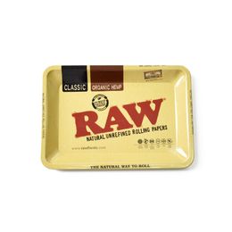 Vente en gros RAW Roulement Plateau En Métal Cigarette Fumer Tabac Plaque 180 * 125 * 15mm HandRoller Roll Case Pour Rouleau Tabac Broyeur Fumée Accessoire