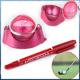 Vente en gros - Red Golf Ball Line Liner Marker Pen Marks Template Alignment Tool Set Accessoires d'équipement en gros