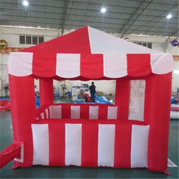 wholesale Rojo Blanco Personalizado Portátil inflable tienda de campaña cabina de cubo de carnaval quiosco de cocesión para algodón de azúcar palomitas de maíz comida rápida bebida helado