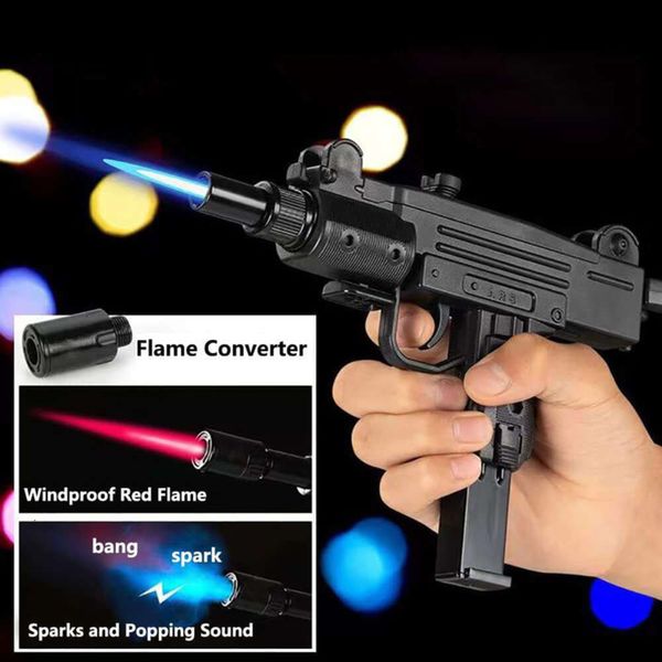 En gros, rechargeable plus léger flamme iatiable Modèle de pistolet de pistolet Cigarette Gun Forme réglable