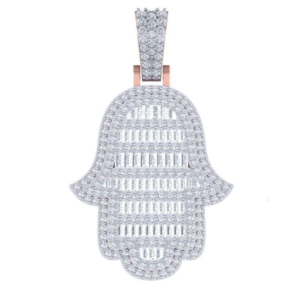 En gros religieux à chaud vendant Hamsa Hand Famous Style en or rose blanc jaune et parsemé de diamant naturel