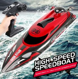Control remoto al por mayor Ladera de velocidad 2.4G Velocidad de luz de bote de juguete de agua 25 km de alta velocidad Barco de control remoto