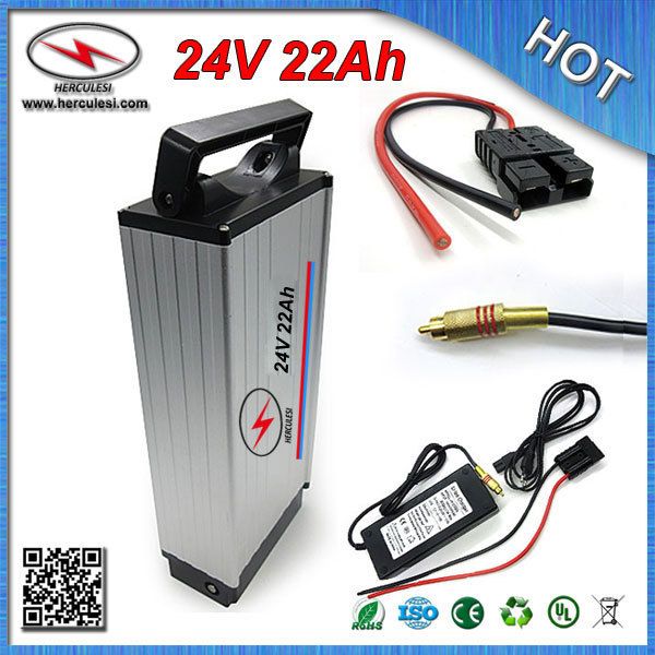 Vente en gros au détail 24V 22Ah batterie de porte-bagages arrière avec support 3.7V 2.0A 18650 cellule 30A BMS boîtier en aluminium + chargeur livraison gratuite