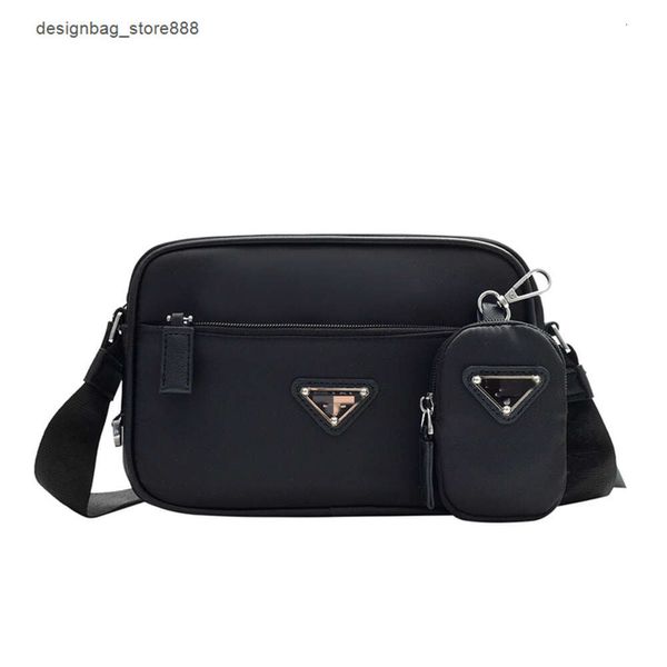 Venta al por mayor Venta al por menor Marca Bolsos de moda Familia Bolsa para hombre Conjunto de dos piezas unisex Marca de moda Popular Tela de nailon Paracaídas Hombro cruzado Alto