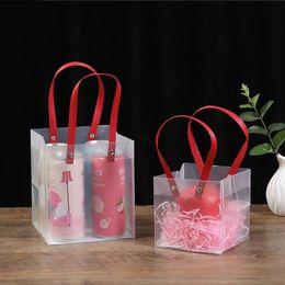 Noël Apple Cadeau Sac Wrap Transparent Givré PP Sac À Main pour Cadeau De Mariage Sacs De Bonbons Vacances En Gros Paquet