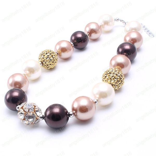 Boule strass gros Perles Kid Chunky Collier Jolie Color Design Bubblegum Perle Chunky Collier enfants Bijoux pour les filles tout-petits