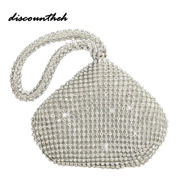 Vente en gros - Strass Femmes Pochettes Bague Bague Dames Vintage Sacs De Soirée En Cristal De Mariage Sacs À Main De Mariée Bourse Sacs Titulaire