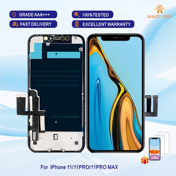 VENTA AL POR MAYOR RJ INCELL Calidad AAA +++ Paneles Pantalla LCD para iPhone 11 Touch Digitalizador Pantalla completa con reemplazo de ensamblaje de marco