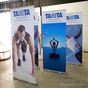 Vente en gros Roll Up Banner Stand Display Rack Banner Printing Aluminium Roll Up Banner