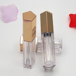 Groothandel Rose Gold Metallic Cap Pentagon Lip Gloss Tube 10ml Pentagonal Clear Lege Lip Gloss Buizen Lipgloss Flessen CONCECEESR