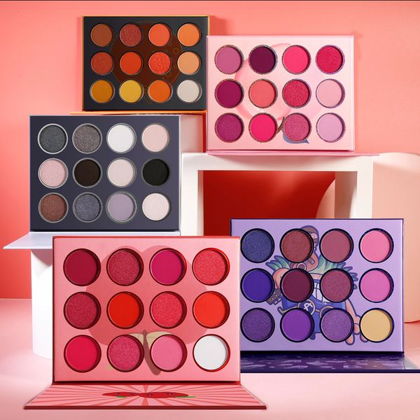 Venta al por mayor Rose Ruby Red Eye Shadow Palette 12 colores Maquillaje sin pigmento rosa Glitter para ojos Matte Shimmer Eye Shadow Cute 240122