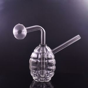 Groothandel ronde granaat glazen oliebrander bong waskolf Dab Rig Waterpijp waterpijp draagbare rookpijp percolater bong met afneembare oliebranderpijp