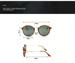 Vente en gros - Lunettes de soleil rondes pour hommes et femmes Retro Sports lunettes de soleil femmes hommes lentilles uv400 Oculos de sol avec étui marron