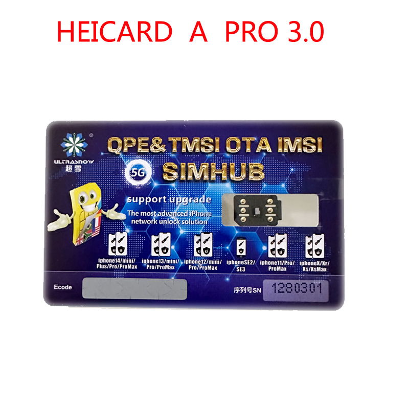 Чипы Heicard a V3.0 qpe Gevey Pro Turbo Sim для iPhone 6-XR IOS16.X