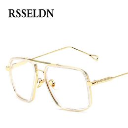 Vente en gros- RSSELDN Nouvelles Femmes Lunettes Cadres Classique Marque Designer Lunettes Cadre Hommes À La Mode Lunettes Vintage UV400