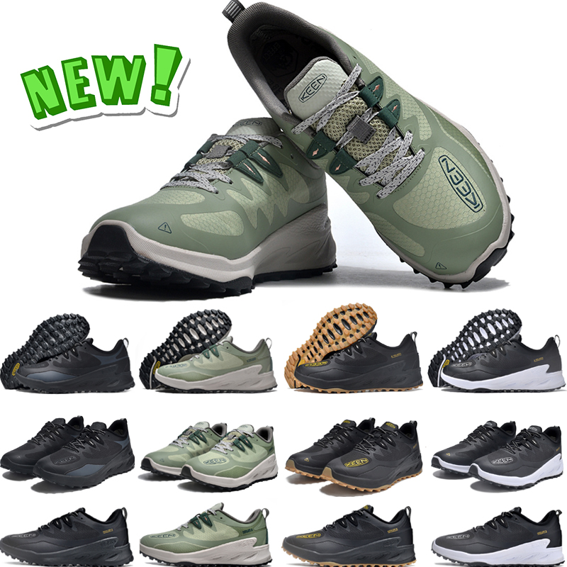 Partihandel löparskor Keen Zionic WP för män Kvinnor Sporttränare Flat Bottom Triple Black White Gold Green Sneakers Storlek 36-45