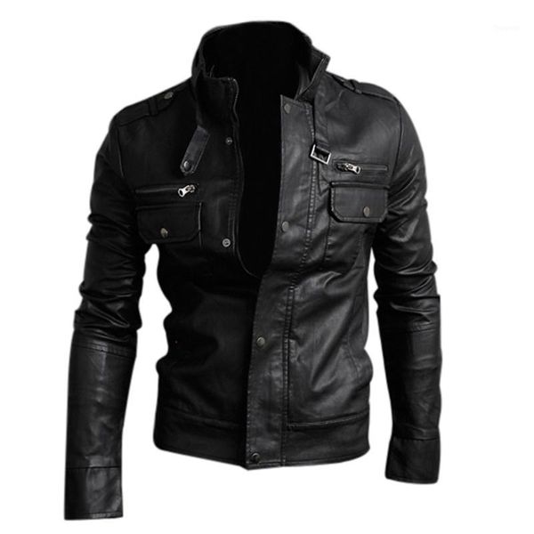 Vestes pour hommes en gros - SAF-Veste courte en cuir PU pour hommes1