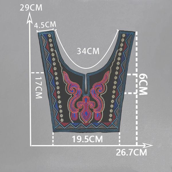Ventas al por mayor de 1-10 PCS Estilo étnico Collar de bordado Collar en forma de accesorios de ropa decorativa de costura de bricolaje