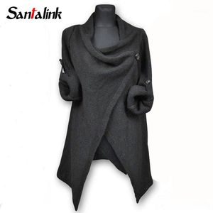 Groothandel-Santalink herfst winter vest vrouwen lange mouw solide plus size één knop slanke schouderophalen gebreide trui tops