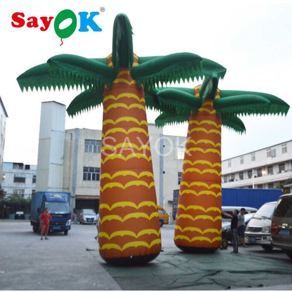 wholesale Palmera de coco inflable gigante Sayok de 8 mH (26 pies) con soplador con luz LED de 13 colores para decoración de jardines Eventos de promoción publicitaria