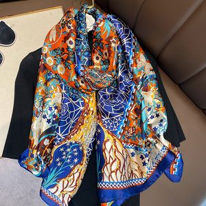 Hoge kwaliteit zijden sjaal fashion print patroon dames kraag 180*90 cm designer sjaals Vrouwen Outdoor Strand Sjaal zijden Sjaals