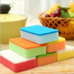 Wholesale Scouring Pads Colorful Magic Wipe Dish Sponge Kitchen Clean Cloth Dish-Washing Sponge Cleaning Tools RRD12546