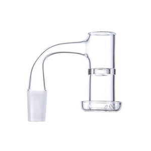 Venta al por mayor Accesorios para fumar sin soldadura completamente soldada Terp Slurper Borde biselado Protector contra salpicaduras Banger de cuarzo Na Clavos doblados transparentes OD 20 mm 14/10 mm Junta macho 45/90 grados